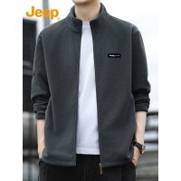 Jeep吉普夹克外套男士摇粒绒开衫卫衣2025年秋冬季休闲抓绒衣男款