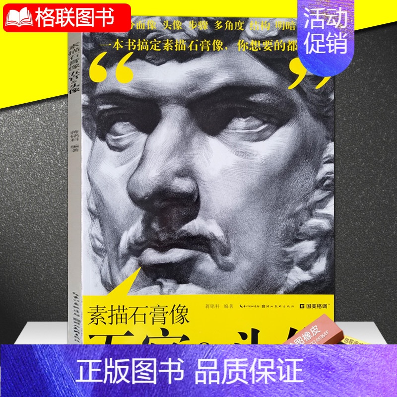 [正版]2018国美格调素描石膏像五官头像蒋铭科五官分面像头像步骤多角度结构明暗范画一本书搞定素描石膏像你想要的都有了