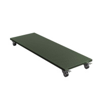 东升顺军绿色移动托盘战备物资平板推车可移动仓储物资运输推车军绿色移动托盘2000*600*170mm