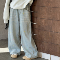 童装女童裤子春秋款新款洋气儿童牛仔裤秋装小女孩秋季直筒裤