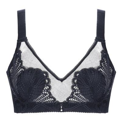 水晶杯超轻薄透气聚拢文胸蕾丝性感防凸点无钢圈蕾丝性感内衣官方旗舰店