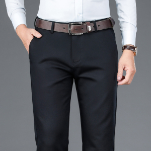 老爷车(laoyeche)秋冬季款休闲裤 男士直筒修身商务西裤宽松黑色长裤子男休闲裤 卡其男装休闲裤男士