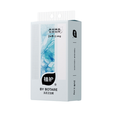 植护 气垫无芯卫生纸(碎冰蓝系列)115*120/5层 100g 24卷*1提 ZH408737*1