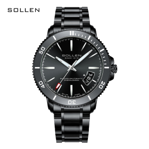 梭伦(SOLLEN)手表男正品l自动机械表时尚日历精钢带防水商务潮流学生男士手表新款SL-609