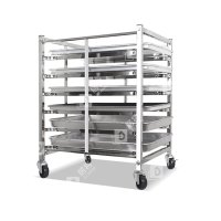 居将 不锈钢烤盘架多层托盘车 6层方管款