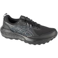 ASICS越野跑鞋男缓震稳定支撑防水防滑耐磨耐用黑色网布拼接