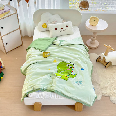 A类60S长绒棉刺绣儿童夏凉被纯棉空调被幼儿园宝宝午睡全棉夏被子