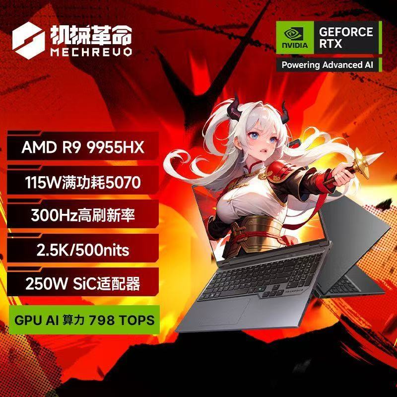 [政府补贴]机械革命(MECHREVO)机械革命蛟龙16Pro游戏本 R9-9955HX/5070 仓岩灰 32G+1T 学生设计AI电竞游戏笔记本电脑