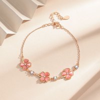 四叶草999纯银手链女甜美ins小众设计闺蜜手饰品情人节礼物送女友送女朋友老婆情人节七夕生日礼物