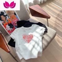 七斓粉色正肩短袖t恤女装2023夏季新款减龄漂亮洋气小衫修身上衣