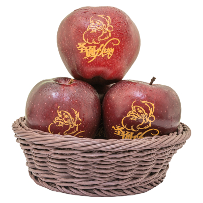 [鲜贝达]圣诞果[花牛苹果]6枚约3斤 [75-80mm]顺丰快递
