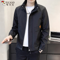 啄木鸟长袖夹克男士春季2025新款潮流宽松立领休闲男款潮牌外套