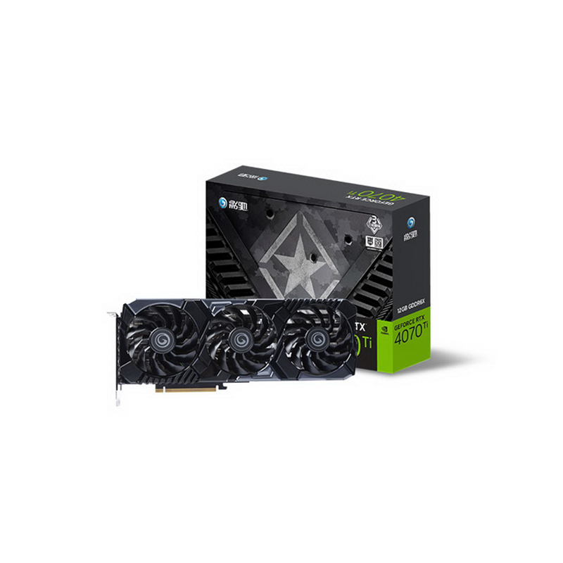 影驰 geforce rtx 4070ti 黑将 oc 12g 台式机 电竞游戏专业独立显卡