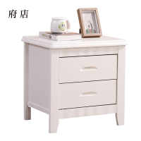 府店床头柜简约现代卧室床边储物柜标准款白色50*41*50cm