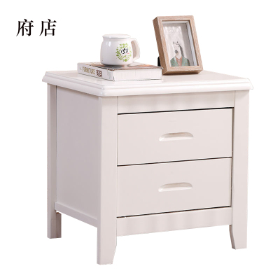 府店床头柜简约现代卧室床边储物柜标准款白色50*41*50cm