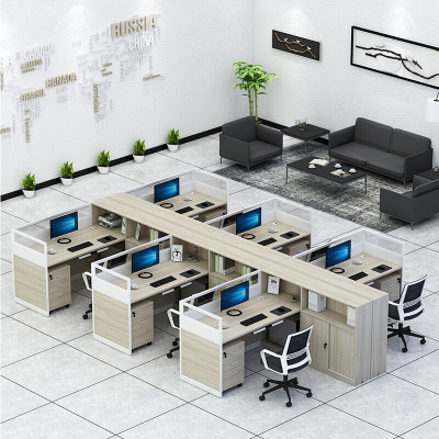 全简现代简约屏风位员工办公桌办公室专用屏风隔断职员办公电脑桌财务办公电脑桌干字形六人位