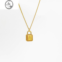 JiMi字母项链探索银银镀金锁头高级感女复古小众情人节礼物