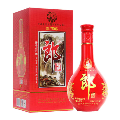 郎酒红花郎40周年纪念酒53度1000ml*1瓶酱香型白酒 2018年