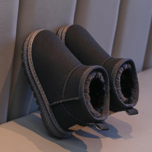 儿童加绒加厚雪地棉年冬季女宝宝保暖棉靴男童套脚冬