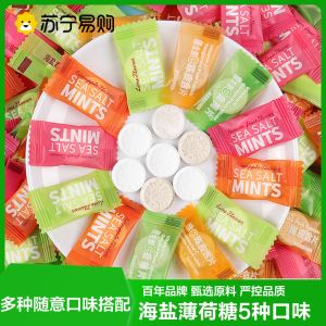 珍丽友 海盐薄荷糖(菠萝味+百香果味+青柠味)500g(约280颗)网红糖果儿童小零食喜糖囤货批发