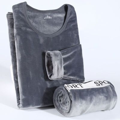 保暖内衣男套装加厚加绒双面绒冬季秋衣秋裤中青年修身大码诺妮梦