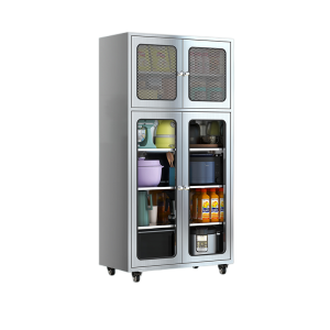 鑫环境 不锈钢厨房橱柜1560*700*400mm 碗柜置物架家用多功能锅具碟盘调料收纳储物柜