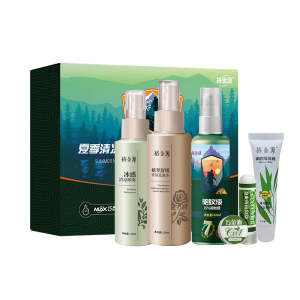 裕金源夏季清凉驱蚊套装驱蚊液110ml+植萃舒缓香氛花露水120ml+冰感清凉喷雾110ml+ 薄荷膏10g+鼻舒1.5