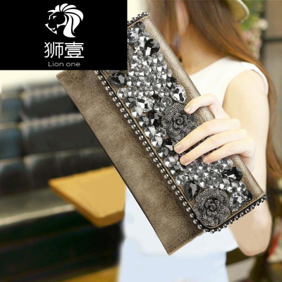 狮壹（Lionone）时尚手包女2019新款镶钻手拿包潮流宴会包单肩斜挎包礼服包晚宴包