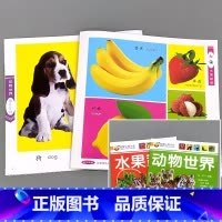 全2本-水果蔬菜+动物世界 [正版]水果蔬菜交通工具动物世界认物大全0-3-6岁宝宝书本大图大字版婴幼儿看图识物儿童早教