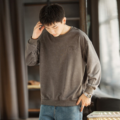 [3件8.5折109.7元,叠加优惠券]唐狮男士卫衣圆领左胸细节压印卫衣青少年卫衣男高中学生后背压印卫衣