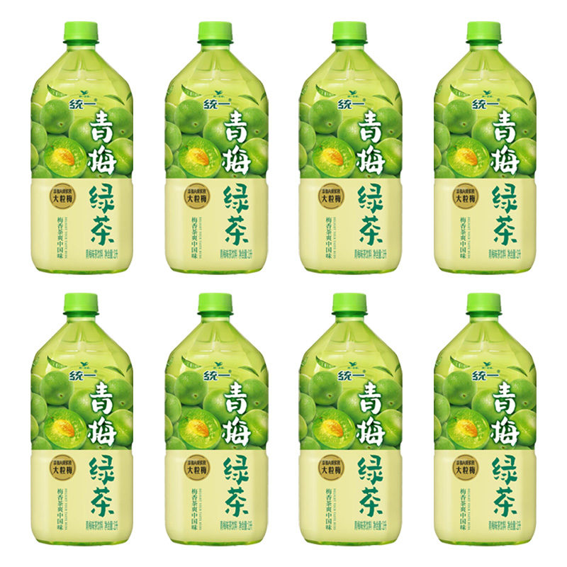 统一青梅绿茶双萃夏季饮品清凉茶饮料果味茶饮料1000ml*8瓶
