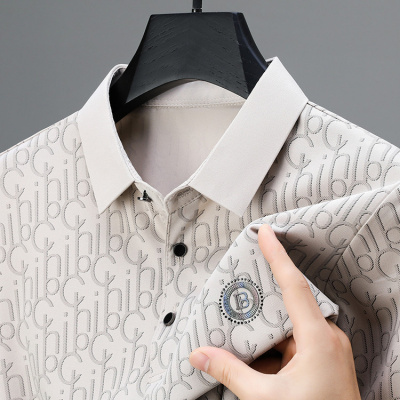 2025夏季新款男式短袖Polo衫商务休闲T恤舒适透气百搭轻奢衬衣男