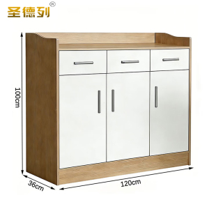 圣德列 茶水柜餐边柜浅胡桃白-120cmCG6 120*36*100cm/台
