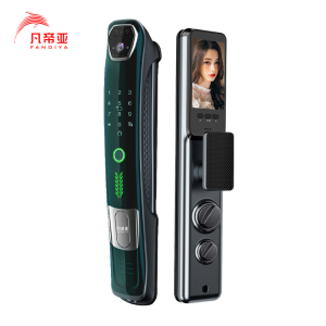 凡帝亚智能锁智能门锁FDY-R32 3D人脸识别,远程解锁,视频对讲、电子猫眼、移动侦测、抓拍照片、全自动开锁