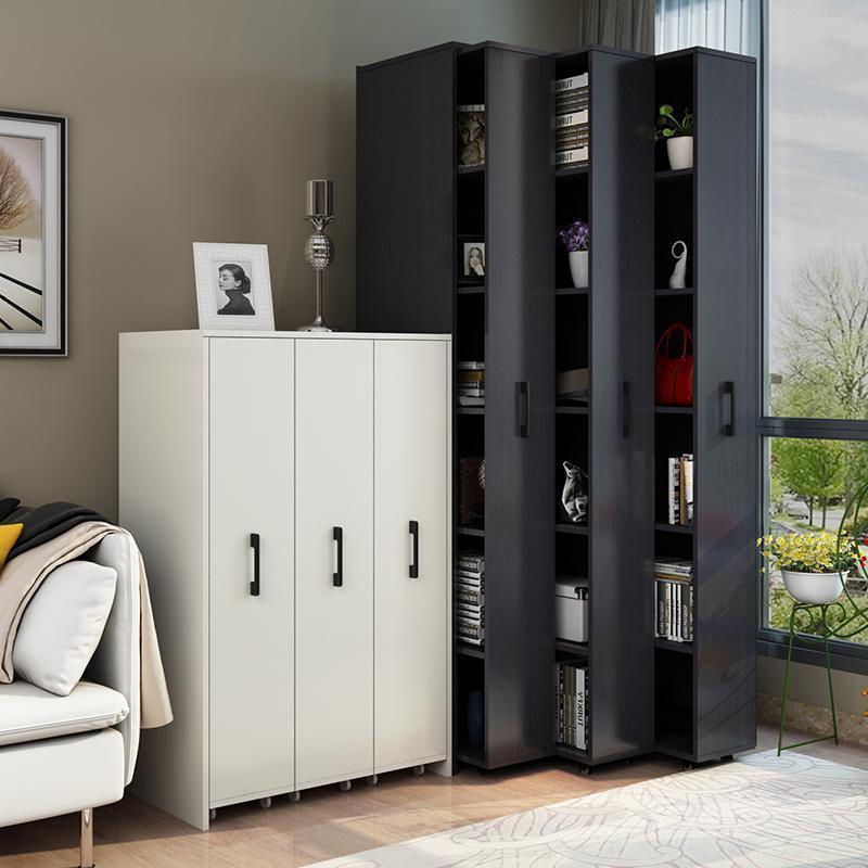 森美人移动可抽拉书柜储物收纳柜隐形式推拉防尘书架组合抽屉柜带轮