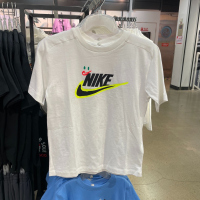 NIKE耐克短袖T恤运动休闲透气针织圆领大童上衣HF6295-100 D