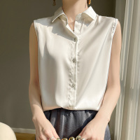 丝绸洋气2026夏季女装新款无袖衬衫缎面款式百搭T恤气质上衣背心
