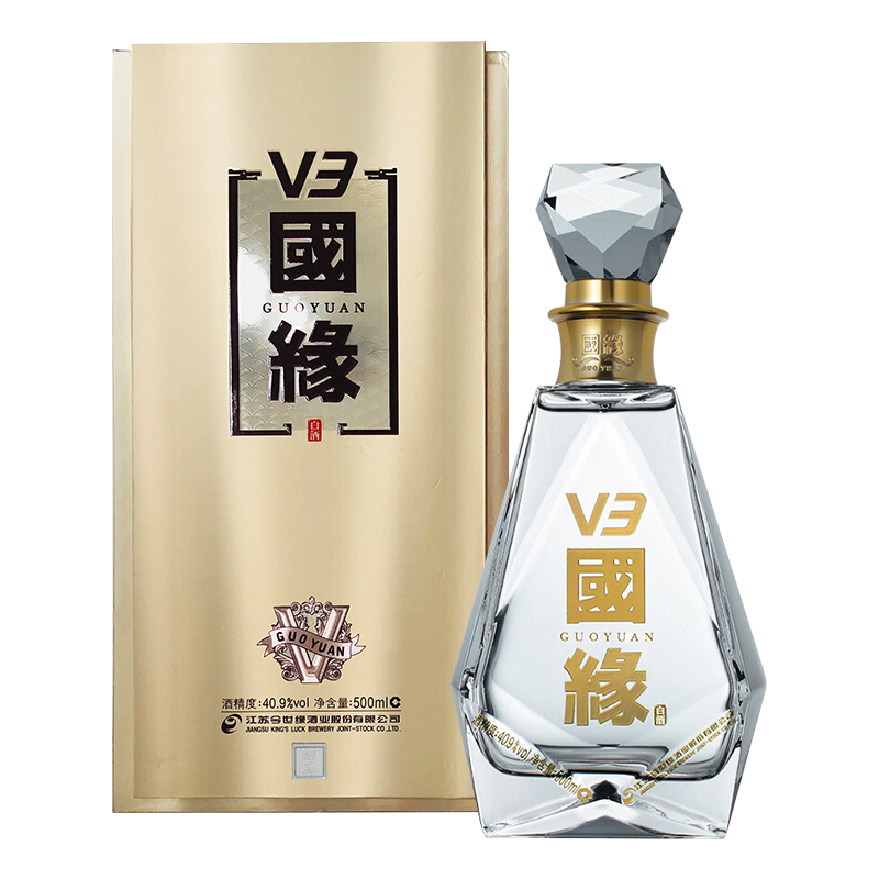 今世缘 国缘v3 40.9度 幽雅醇厚型 白酒 500ml单瓶