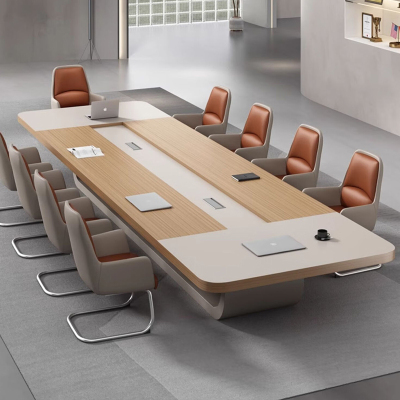 会议桌长桌条桌椅组合椭圆洽谈培训大型办公室家具
