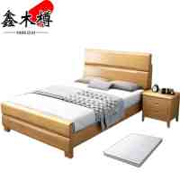 鑫木樽床+床垫+床头柜120*200*100cm套