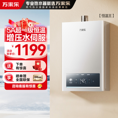 万家乐恒温王燃气热水器JSQ30-16P3 PRO(F)天然气一级恒温16升增压水伺服一级节能防冻