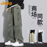 JEEP吉普美式工装冲锋裤男士夏季薄款2025新款宽松男款弯刀裤子男