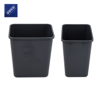 安居先森无盖方形垃圾桶家用办公室宿舍10只装15L灰色(套)