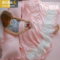 夏季凉感丝质公主风空调被四件套冰丝夏凉被子薄款夏被可机洗 三维工匠