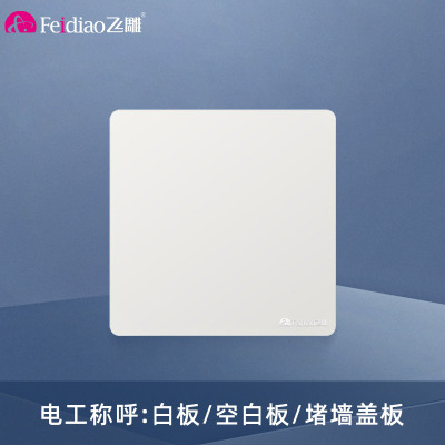 飞雕(FEIDIAO)118型开关插座面板 功能键模块件自由组合搭配 格调118优雅白空白面板功能键(十个装)