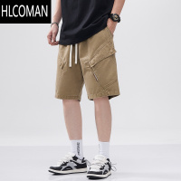 HLCOMANHomePanda休闲短裤男夏季薄款美式潮牌复古宽松直筒五分裤子