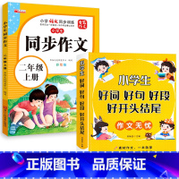 [全2册]好词好句+同步作文二年级上 小学通用 [正版]好词好句好段小学生大全 二年级三年级作文素材书注音版好开头好结尾