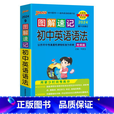 英语语法 初中通用 [正版]2024新图解速记初中英语词汇2000词+500词高频单词大全单词书小本便携口袋书记背神器p