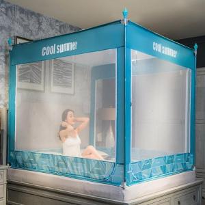 美帮汇蒙古包蚊帐家用1.8m床支架防摔儿童防蚊罩帐1.5米1.2米公主风纹账