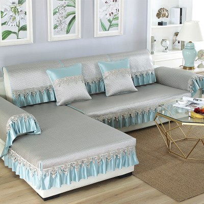 木儿家居欧式简约沙发垫夏天款冰丝藤席坐垫防滑全包沙发垫靠背巾贵妃位定制